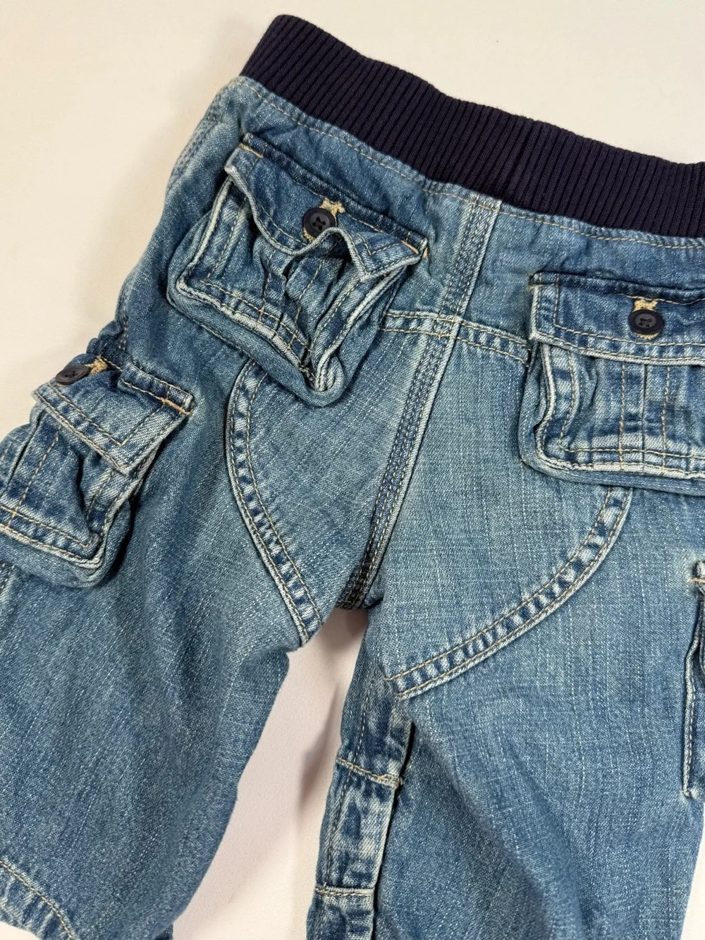 VINTAGE BABYGAP Y2K Carpenter Utility Denim‎ Shorts Baby 6-12 Months 2009 Cargo